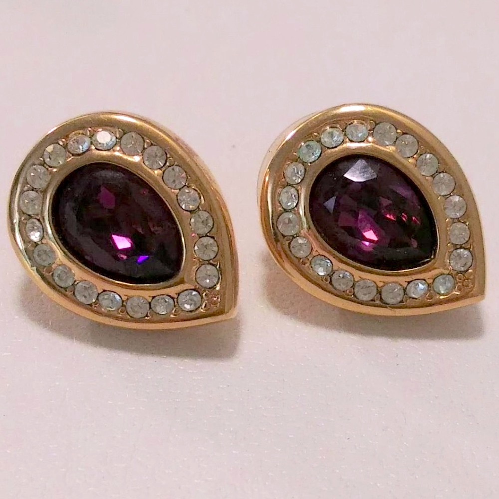 Dìor earrings with Swarovski crystals and amethyst